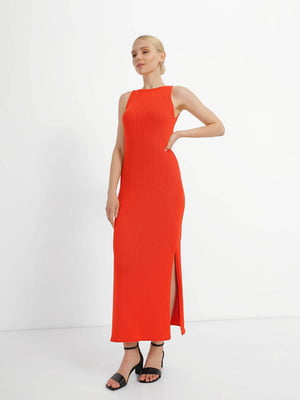 Платье вязаное морковного цвета | 6425066