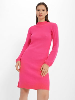 Платье вязаное розовое | 6425079