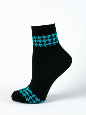 Шкарпетки чорні з гусячою лапкою | 6425317