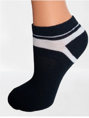 Шкарпетки короткі темно-сині в смужку | 6425346
