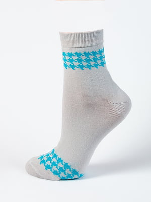 Шкарпетки сірі з декором | 6425430