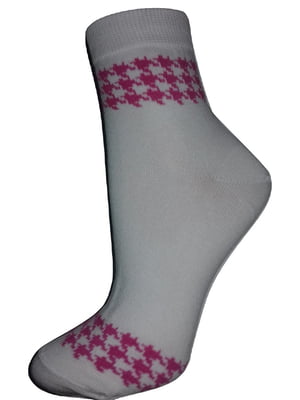Шкарпетки білі з візерунком | 6425433