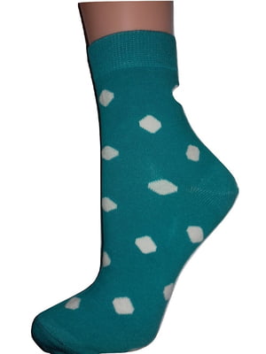 Шкарпетки бірюзового кольору в принт | 6425435