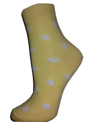 Шкарпетки жовті в принт | 6425438