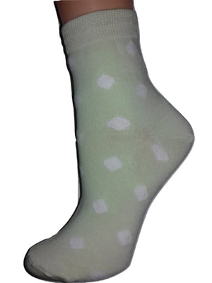 Шкарпетки салатового кольору з принтом | 6425440