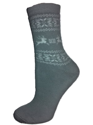 Шкарпетки сірі з візерунком | 6425528