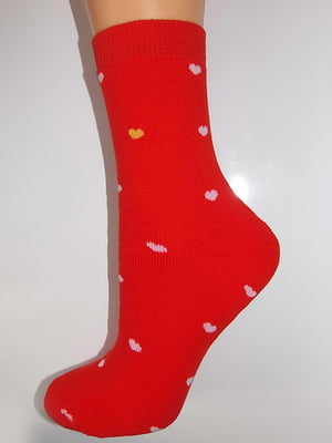 Шкарпетки червоні в принт | 6425537