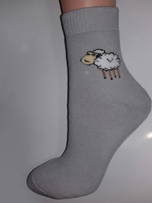 Шкарпетки сірі з принтом | 6425543