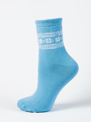 Шкарпетки блакитні з візерунком | 6425555