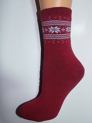 Шкарпетки бордові з принтом | 6425558