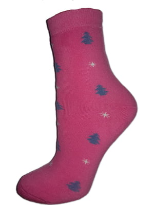 Шкарпетки рожеві в принт | 6425559