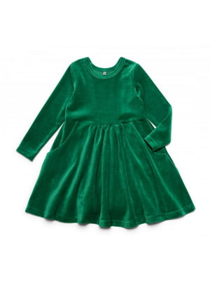 Сукня зелена велюрова | 6426101