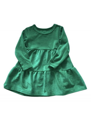 Платье зеленое велюровое | 6426131