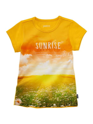Футболка "Sunrise" желтая с рисунком | 6427504