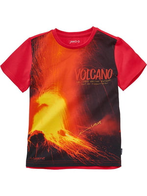 Футболка "Вулканічна лава" червона з малюнком | 6427507
