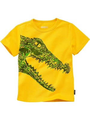Футболка "Крокодил" желтая с рисунком | 6428573