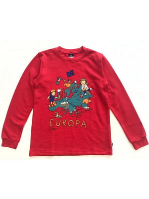 Реглан "EUROPA" красный с принтом | 6428730