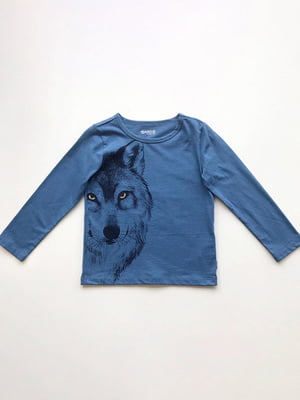 Реглан "Волк" синий с рисунком | 6428739
