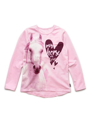 Реглан "Розовая лошадка" розовый с рисунком | 6428966