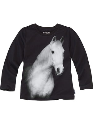 Реглан "Біла конячка" чорний з принтом | 6429137