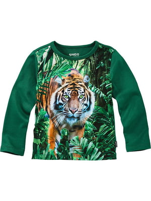 Реглан "Тигр" зеленый с принтом | 6429181