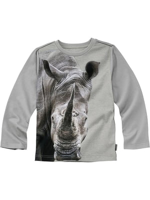 Реглан "Носорог" серый с рисунком | 6429412