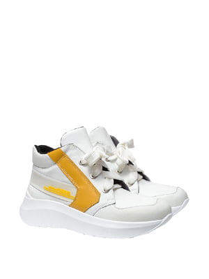 Кросівки білі з контрастним оздобленням | 6442501