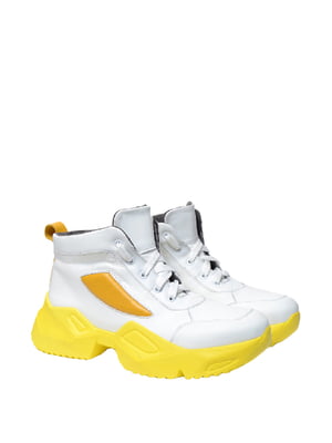 Кроссовки бело-желтые | 6442507