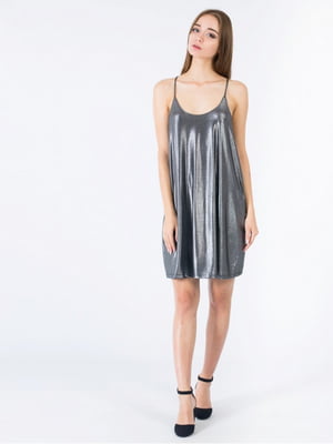 Платье А-силуэта серебристого цвета | 5082741