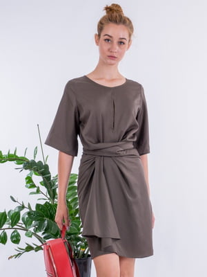 Сукня А-силуету кольору хакі | 6431714