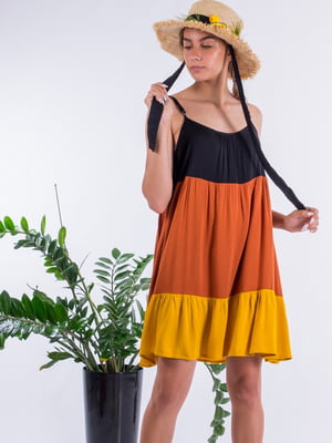 Сукня А-силуету різнокольорова в смужку | 6431820