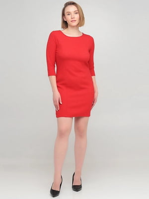 Платье-футляр красное с открытой спиной | 6431982