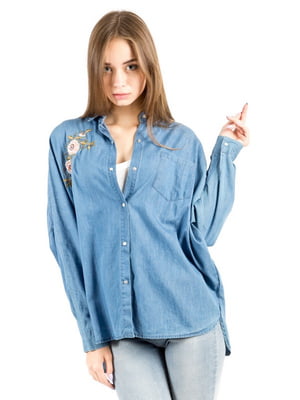 Рубашка джинсовая голубая | 6432008