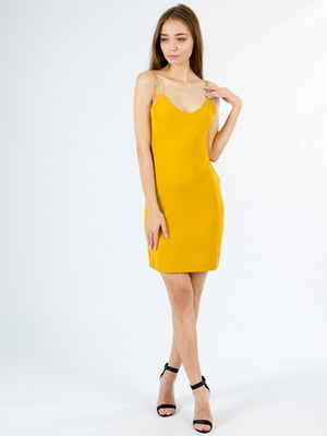 Сукня у білизняному стилі жовта | 6432116