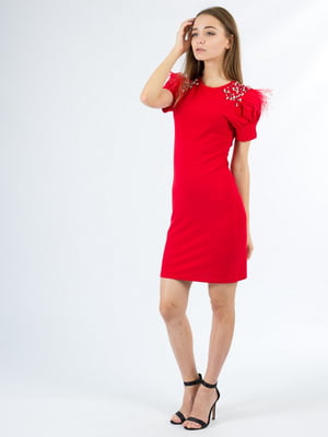 Платье-футляр красное | 6432159