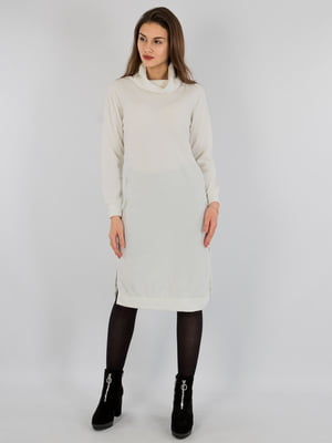Сукня- светр біла з високим горлом | 6432273