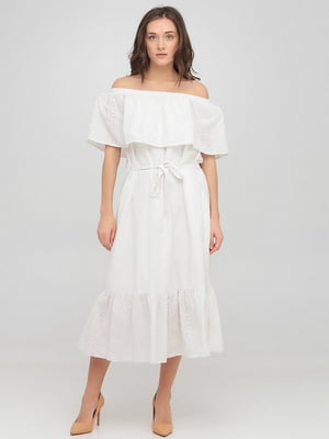 Сукня А-силуету біла з відкритою спиною | 6432298