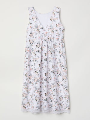 Сукня А-силуету біла з квітковим принтом | 6433245