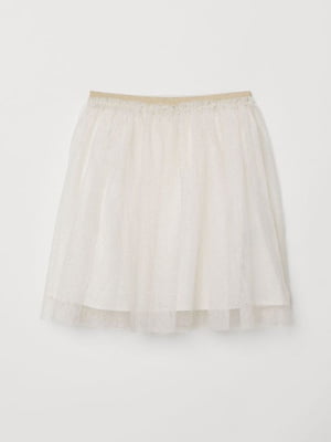 Блестящая тюлевая юбка белая | 6433250