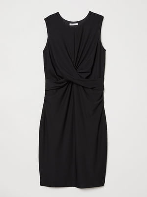 Сукня-футляр чорна з драпіруванням | 6433269