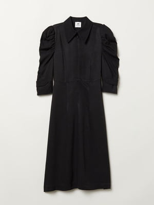 Платье с рукавами-фонариками черное | 6433440