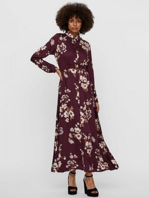 Сукня А-силуету фіолетова в принт | 6433790