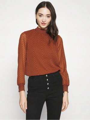 Блуза коричневая в зигзагообразную полоску | 6434125