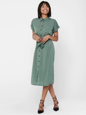 Платье-рубашка зеленое | 6434129