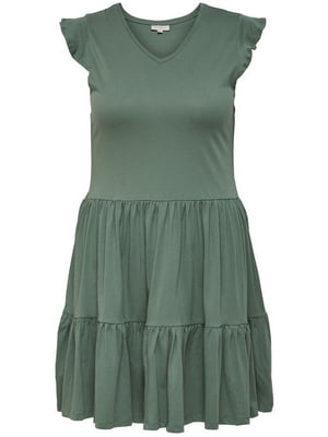 Платье А-силуэта зеленое | 6434177