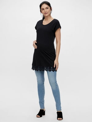 Платье-футболка для беременных черное | 6434307