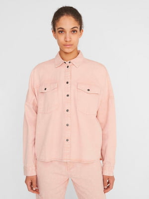 Сорочка джинсова рожева | 6434399