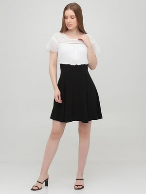 Сукня А-силуету біло-чорна | 6434619