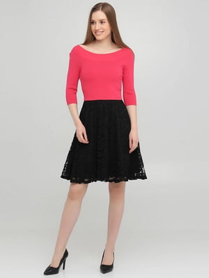 Сукня А-силуету чорно-рожева | 6434807