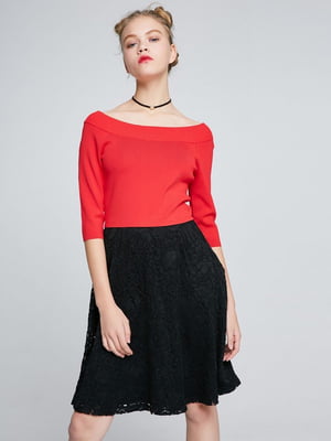 Сукня А-силуету чорно-червона | 6434912